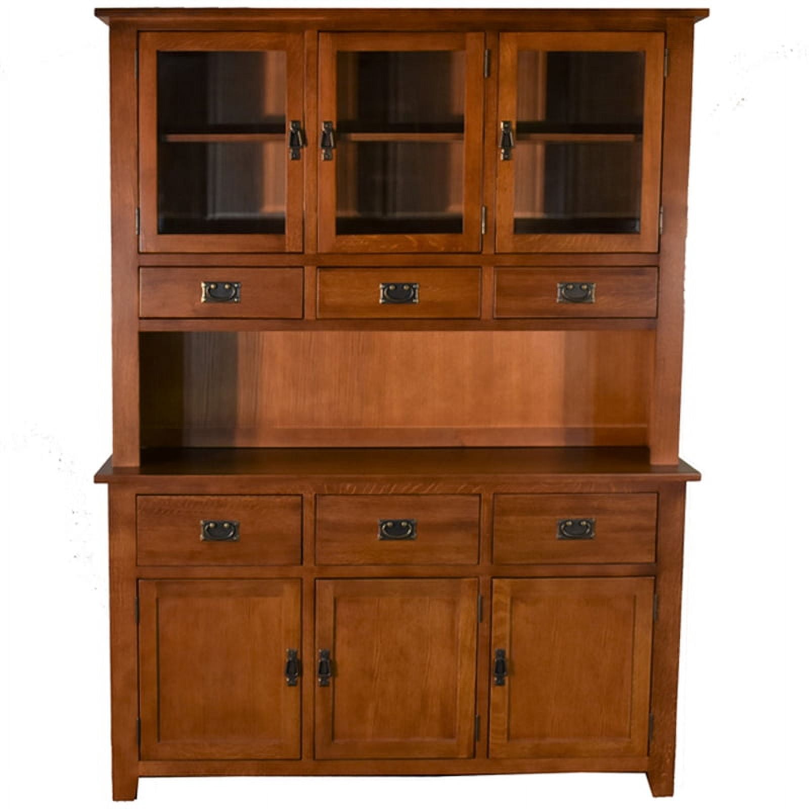 Pemberly Row Modern 6-Drawer Solid Wood China Cabinet in Cherry - Walmart.com