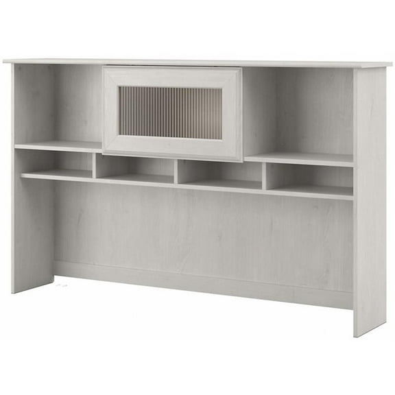 Pemberly Row Modern 60" Engineered Wood Hutch in Linen White Oak