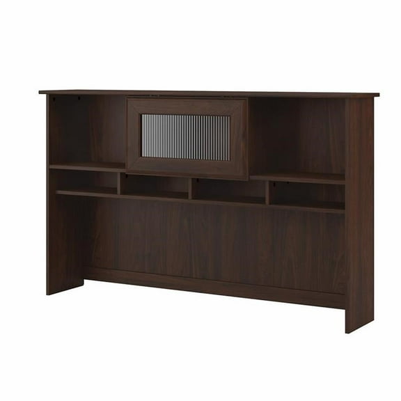 Pemberly Row Modern 60W Hutch in Modern Walnut - Engineered Wood