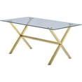 thumbnail image 1 of Pemberly Row Modern 63" Rectangular Metal Dining Table in Gold, 1 of 1