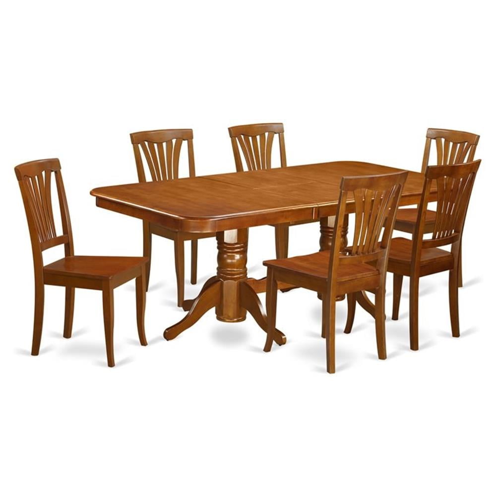 Pemberly Row Modern 7-piece Wood Kitchen Set in Saddle Brown - Walmart.com