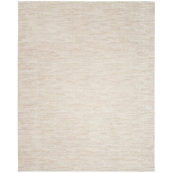 Pemberly Row Modern 7' x 10' Ivory Beige Fabric Indoor/Outdoor Rug