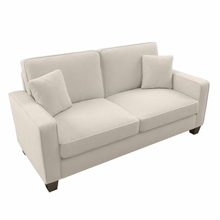 Pemberly Row Modern 73W Sofa in Cream Finish Herringbone Fabric