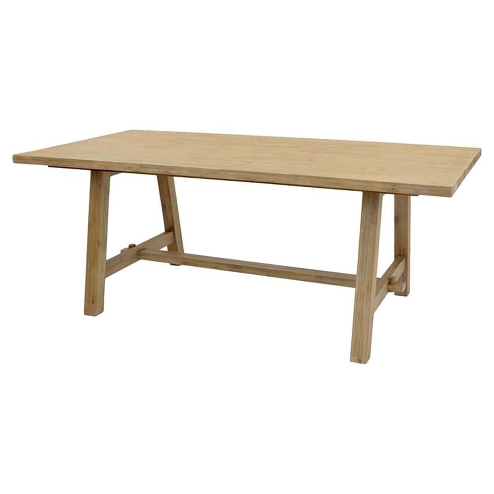 Pemberly Row Modern 79" Rectangular Wood Dining Table in Natural ...