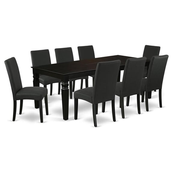 Pemberly Row Modern 9-piece Traditional Wood Kitchen Set in Black