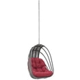 thumbnail image 1 of Pemberly Row Modern Aluminum Outdoor Swing Chair without Stand in Gray/Red, 1 of 4