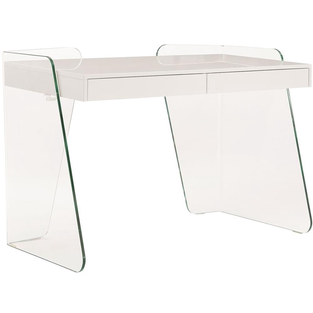 Archie Desk Pemberly Row Modern Archie Engineered Wood Office Desk in White ...