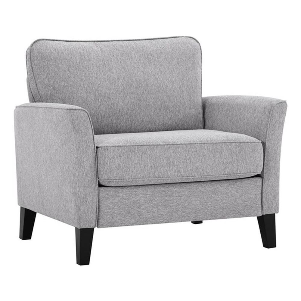 Pemberly Row Modern Arm Chair in Light Gray Fabric Upholstery - Walmart.com