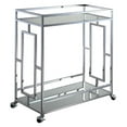 thumbnail image 1 of Pemberly Row Modern Bar Cart in Clear Glass and Chrome Metal Frame, 1 of 6