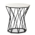 thumbnail image 1 of Pemberly Row Modern Black Metal End Table with Marble Tabletop, 1 of 8