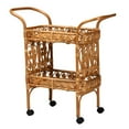 thumbnail image 1 of Pemberly Row Modern Bohemian Natural Brown Rattan Kitchen Cart, 1 of 9
