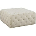 thumbnail image 1 of Pemberly Row Modern Button Tufted Cream Velvet Ottoman and Bench, 1 of 4