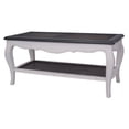 thumbnail image 1 of Pemberly Row Modern Carved 2-Tier Wood Coffee Table in Black, 1 of 3