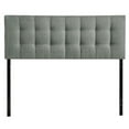thumbnail image 1 of Pemberly Row Modern Classic Fabric Tufted King Panel Headboard in Gray,  Height Adjustable, 1 of 3