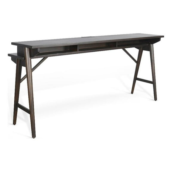 Pemberly Row Modern Coffee Bean Console Table with USB Power Pack