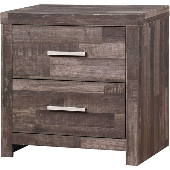 Pemberly Row Modern Composite Wood 2-Drawer Bedroom Nightstand in Dark Cherry