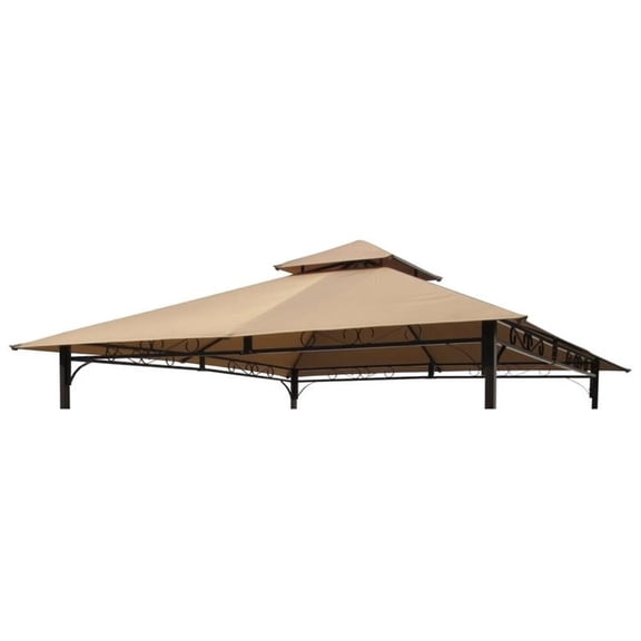 Pemberley Row Polyester Khaki Replacement Gazebo Canopy Square UV-Resistant 116" Unassembled