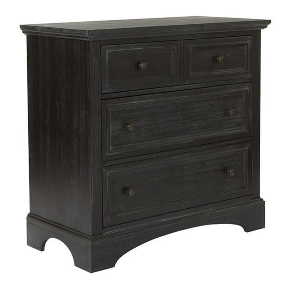 Pemberly Row Modern / Contemporary 3 Drawer Chest in Rustic Black
