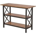 thumbnail image 1 of Pemberly Row Modern Contemporary 3-Tier Console Table in Brown, 1 of 2