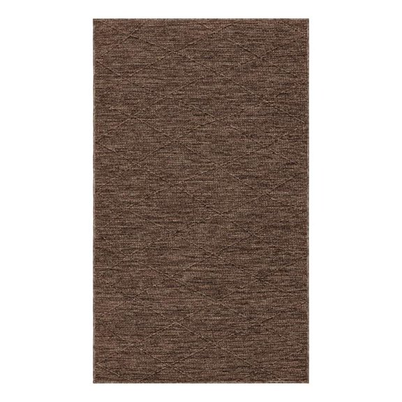 Pemberly Row Modern / Contemporary 36"x60" Fabric Rug in Mocha Brown
