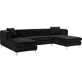 thumbnail image 1 of Pemberly Row Modern / Contemporary 3pc Velvet Sectional in Black, 1 of 8