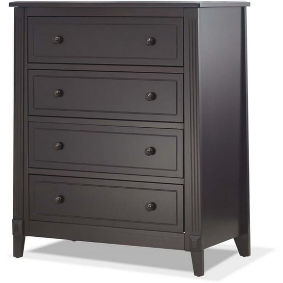 Pemberly Row Modern / Contemporary 4-Drawers Chest in Espresso