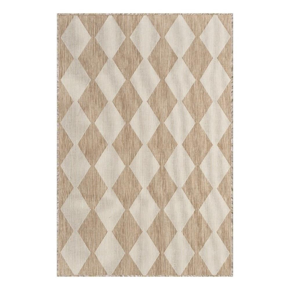 Pemberly Row Modern / Contemporary 4'x6' Jute Plush Rug in Beige
