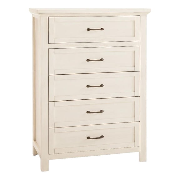 Pemberly Row Modern / Contemporary 5-Drawer Chest Brushed White