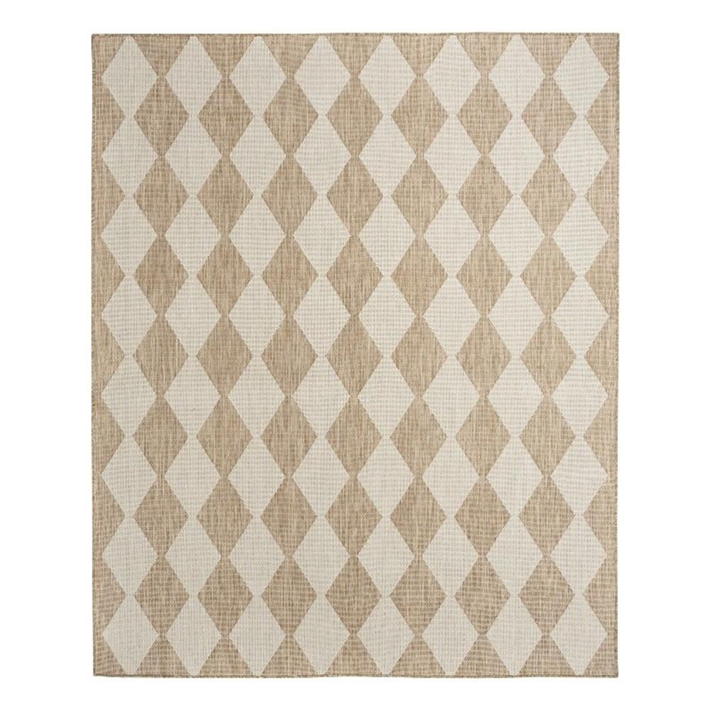Pemberly Row Modern / Contemporary 5'x7' Jute Plush Rug in Beige