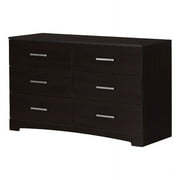 Pemberly Row Modern / Contemporary 6-Drawer Double Dresser Chocolate