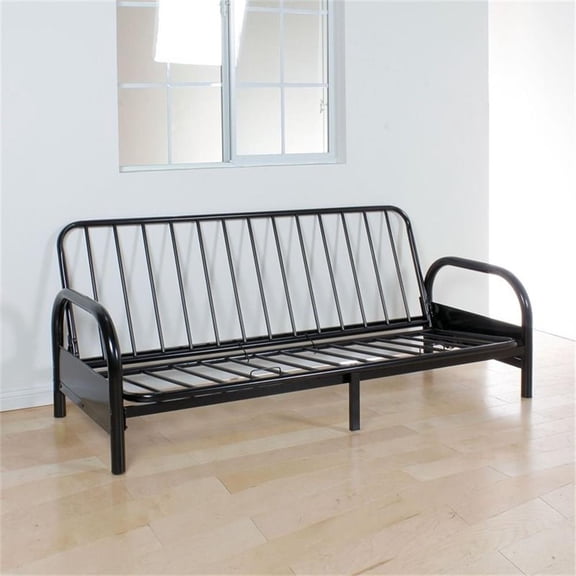 Pemberly Row Modern / Contemporary Adjustable Futon Frame in Black