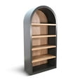 thumbnail image 1 of Pemberly Row Modern / Contemporary Arched Solid Wood Bookcase in Black, 1 of 5
