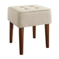 thumbnail image 1 of Pemberly Row Modern / Contemporary Aria Square Tufted Stool Antique Ivory, 1 of 6