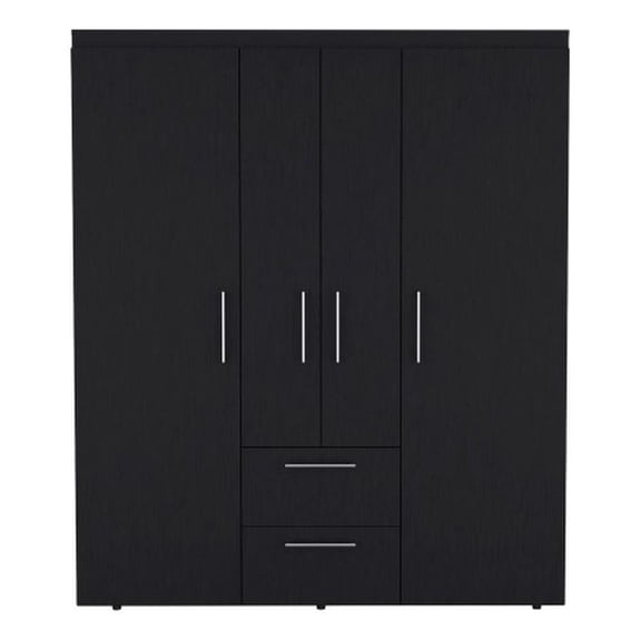 Pemberly Row Modern / Contemporary Armoire Engineered Wood Black