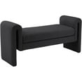 thumbnail image 1 of Pemberly Row Modern / Contemporary Black Finish Fabric Bench, 1 of 5