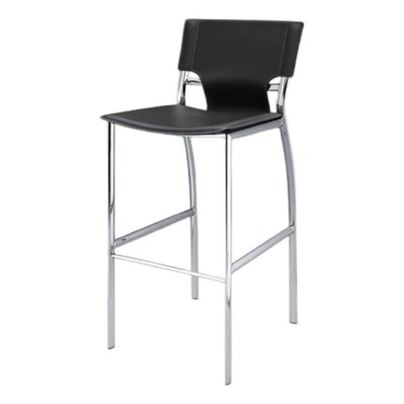 Pemberly Row Modern / Contemporary Black Leather Bar Stools Set of 2