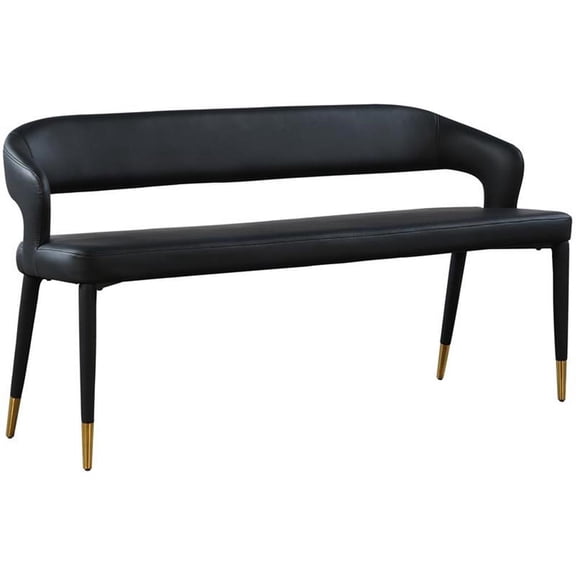 Pemberly Row Modern / Contemporary Black Vegan Leather Bench