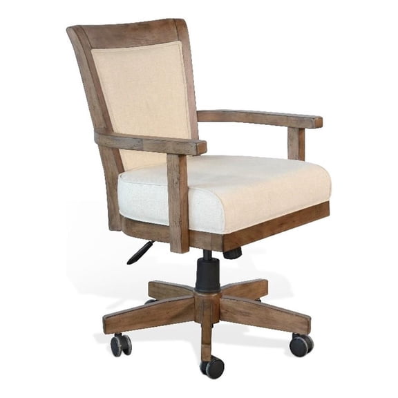 Pemberley Row Mahogany Beige Gaming Chair With Casters Adjustable 20-24" Unassembled
