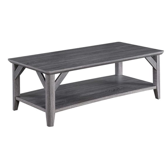 Pemberly Row Modern / Contemporary Coffee Table in Gray Wood Finish