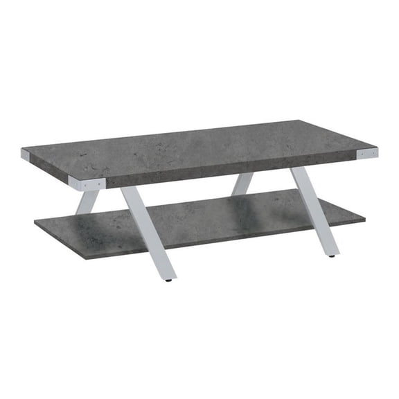 Pemberly Row Modern / Contemporary Coffee Table in Stone Gray
