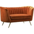 thumbnail image 1 of Pemberley Row Velvet Cognac Loveseat Rectangular Contemporary 65" Unassembled, 1 of 8