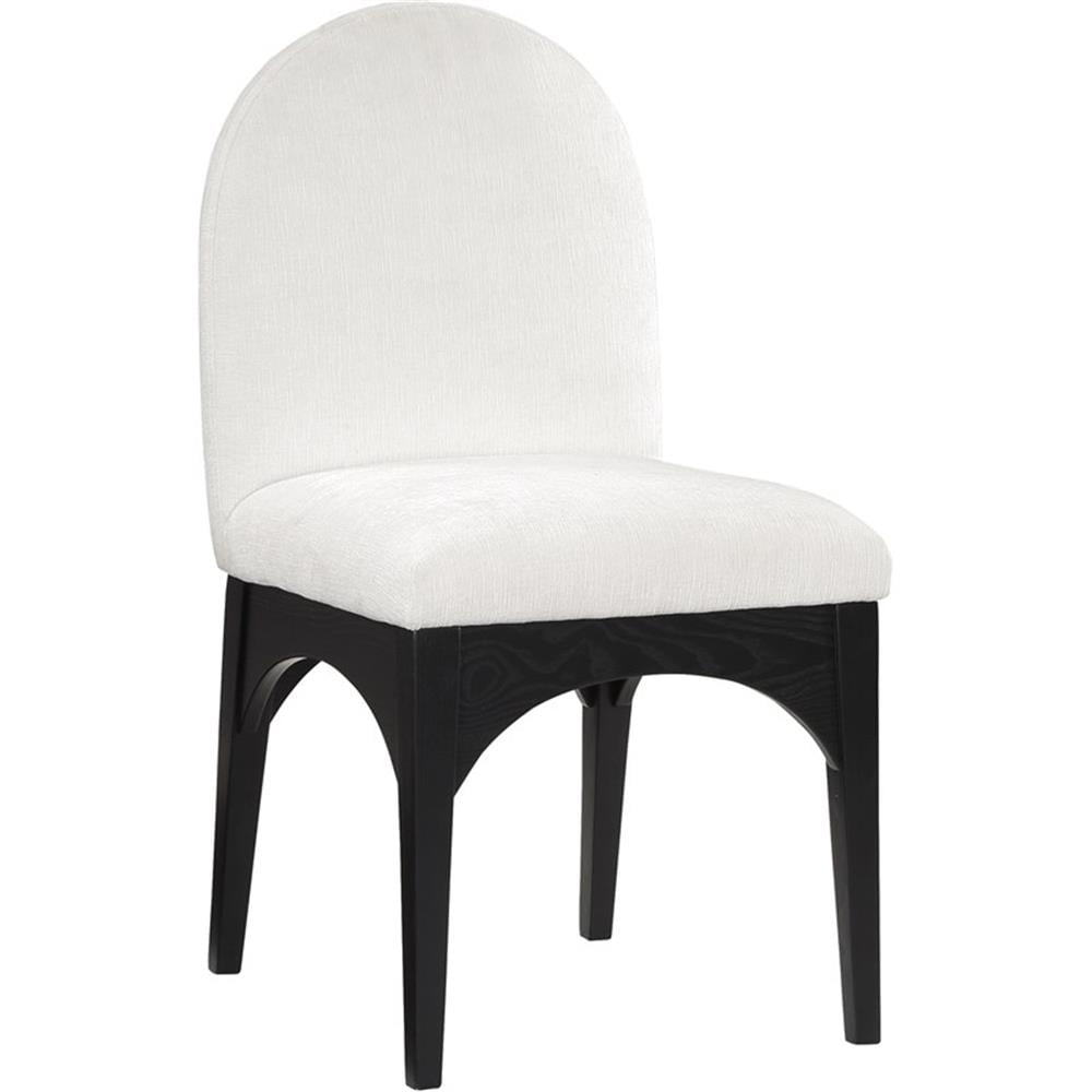 Cream Boucle Upholstered Arm Chair with Black Ash Wood Legs