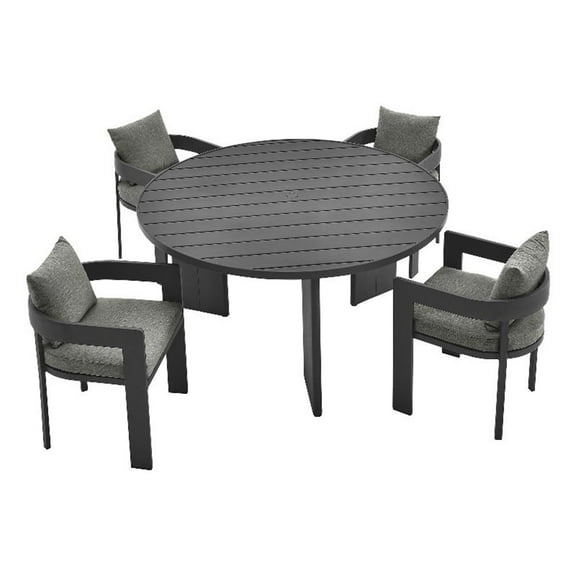 Pemberly Row Modern / Contemporary Dining Set in Gray Finish