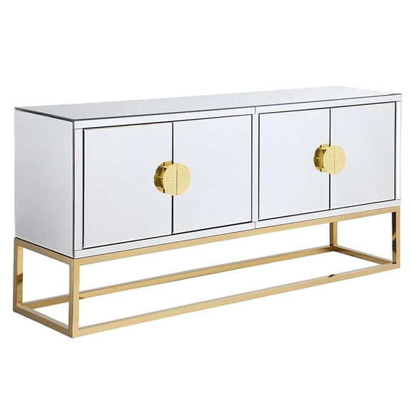 Pemberly Row Modern / Contemporary Gold Mirrored Wood Sideboard