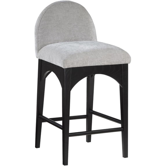 Pemberly Row Modern / Contemporary Grey Finish Soft Fabric Stool