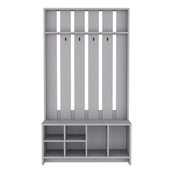 Pemberly Row Modern / Contemporary Hall Tree Engineered Wood Gray