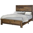 thumbnail image 1 of Pemberly Row King Panel Bed Pine Wood with Rustic Finish, Brown, 1 of 2