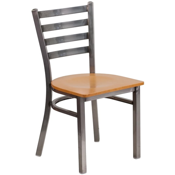 Pemberly Row Modern / Contemporary Ladder Back Restaurant Chair in Natural
