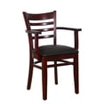 thumbnail image 1 of Pemberly Row Modern / Contemporary Ladderback Arm Chair in Dark Mahogany, 1 of 2