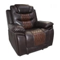 thumbnail image 1 of Pemberly Row Modern Contemporary Leather Glider Recliner in Brown, 1 of 7
